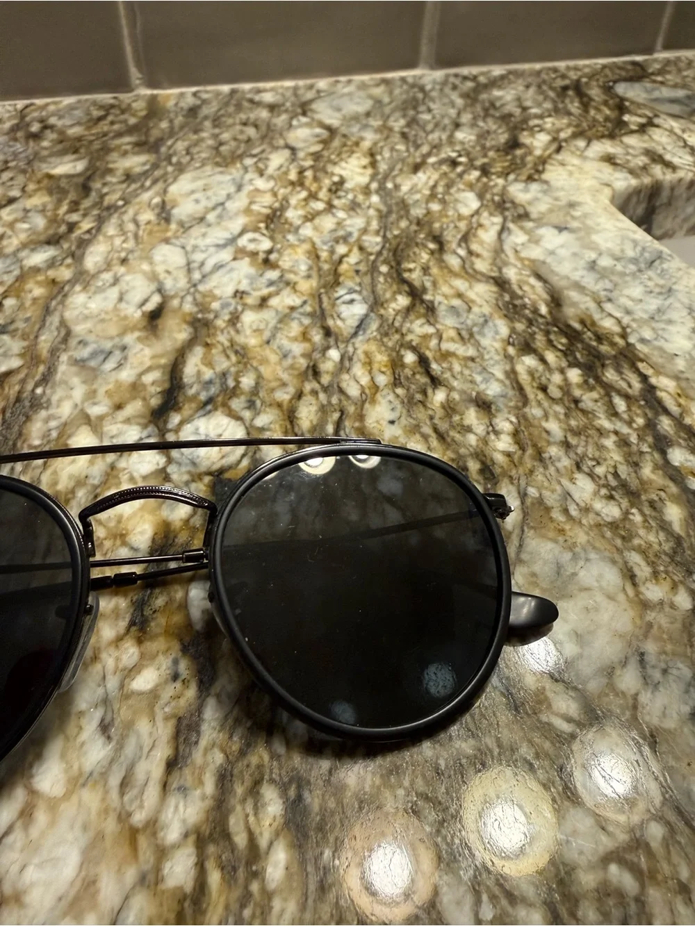 Ray-Ban Black Round Double-Bridge Sunglasses